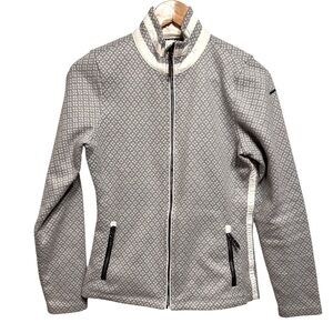 Killtec Women’s Fleece ski Jacket w/ standup collar grey & white Size 4